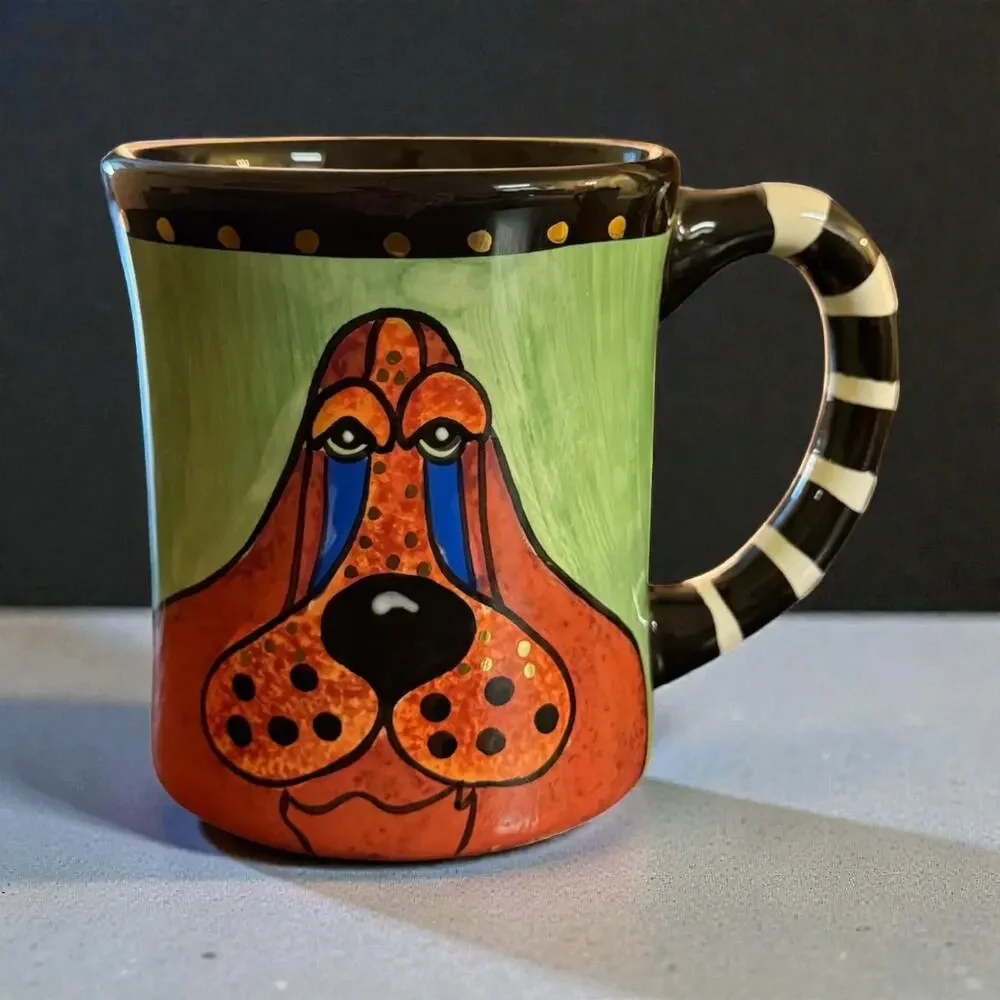 Lynda Corneille Winchester Bassett Hound Dog coffee mug. NWOT